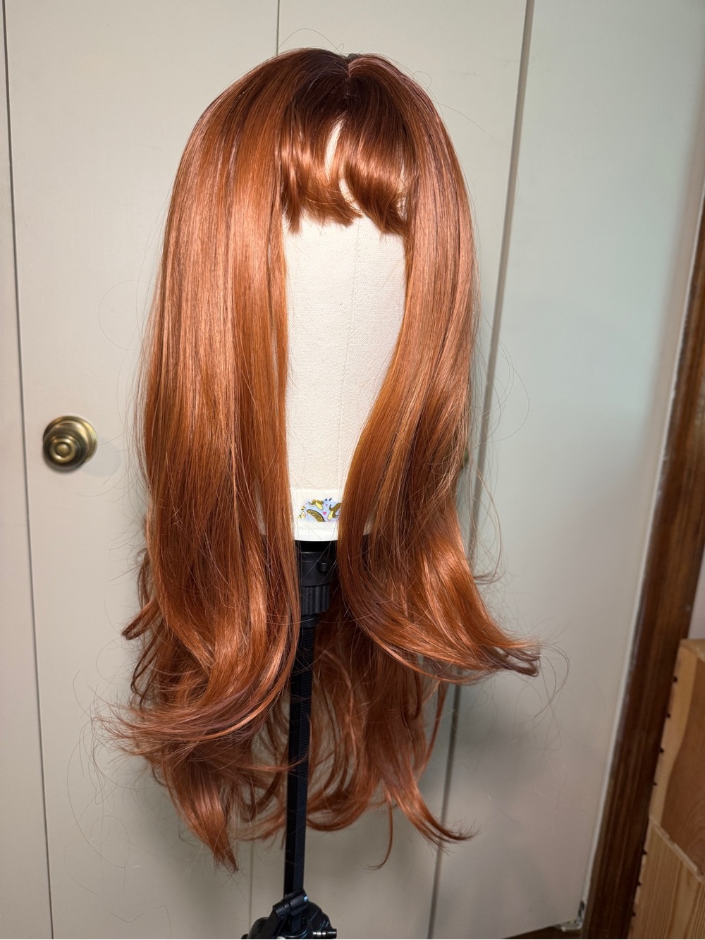 Synthetic Wig Copper Red Long with Bangs NEW